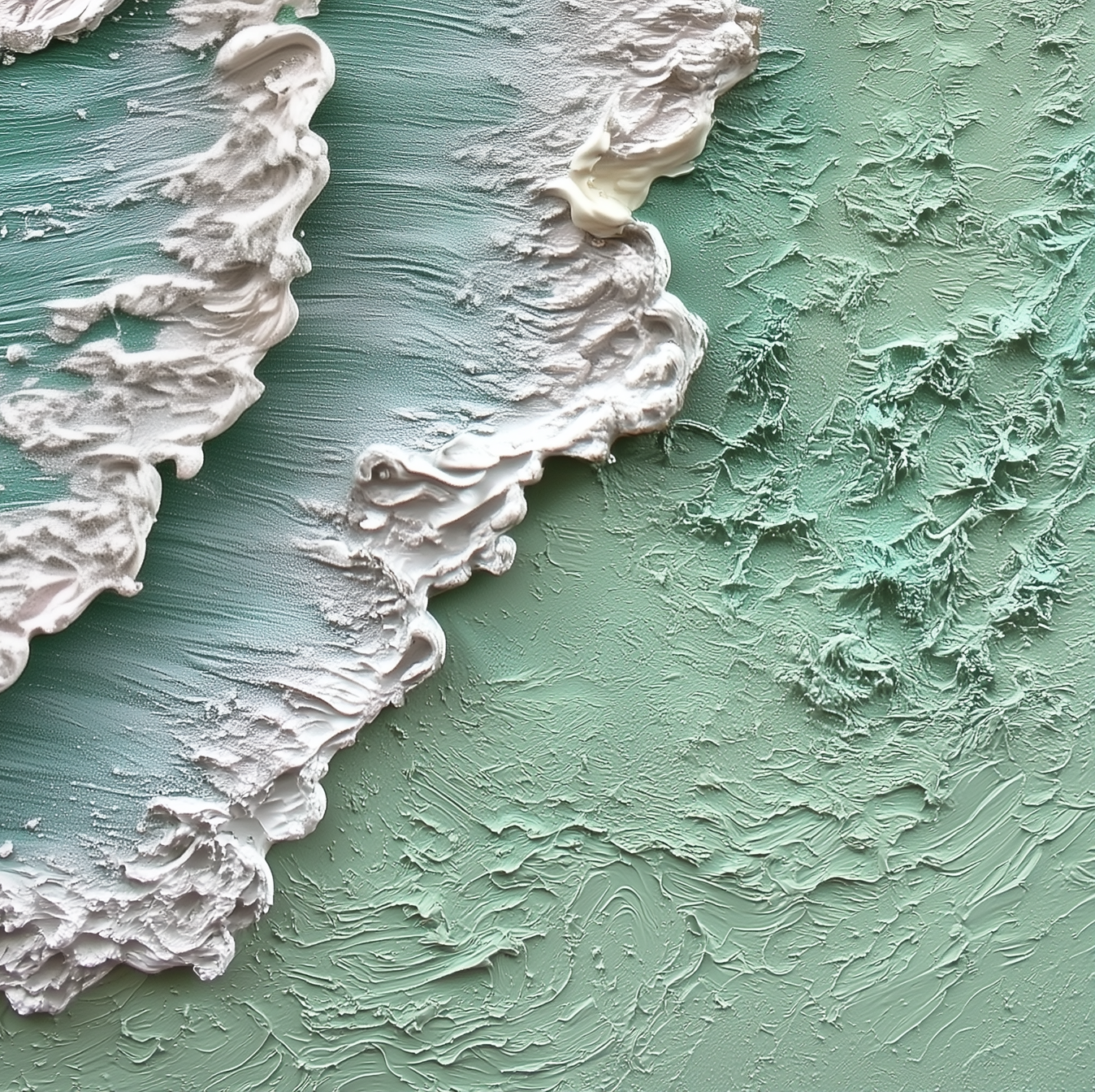Coastal Serenity – Textured Ocean Wave Painting