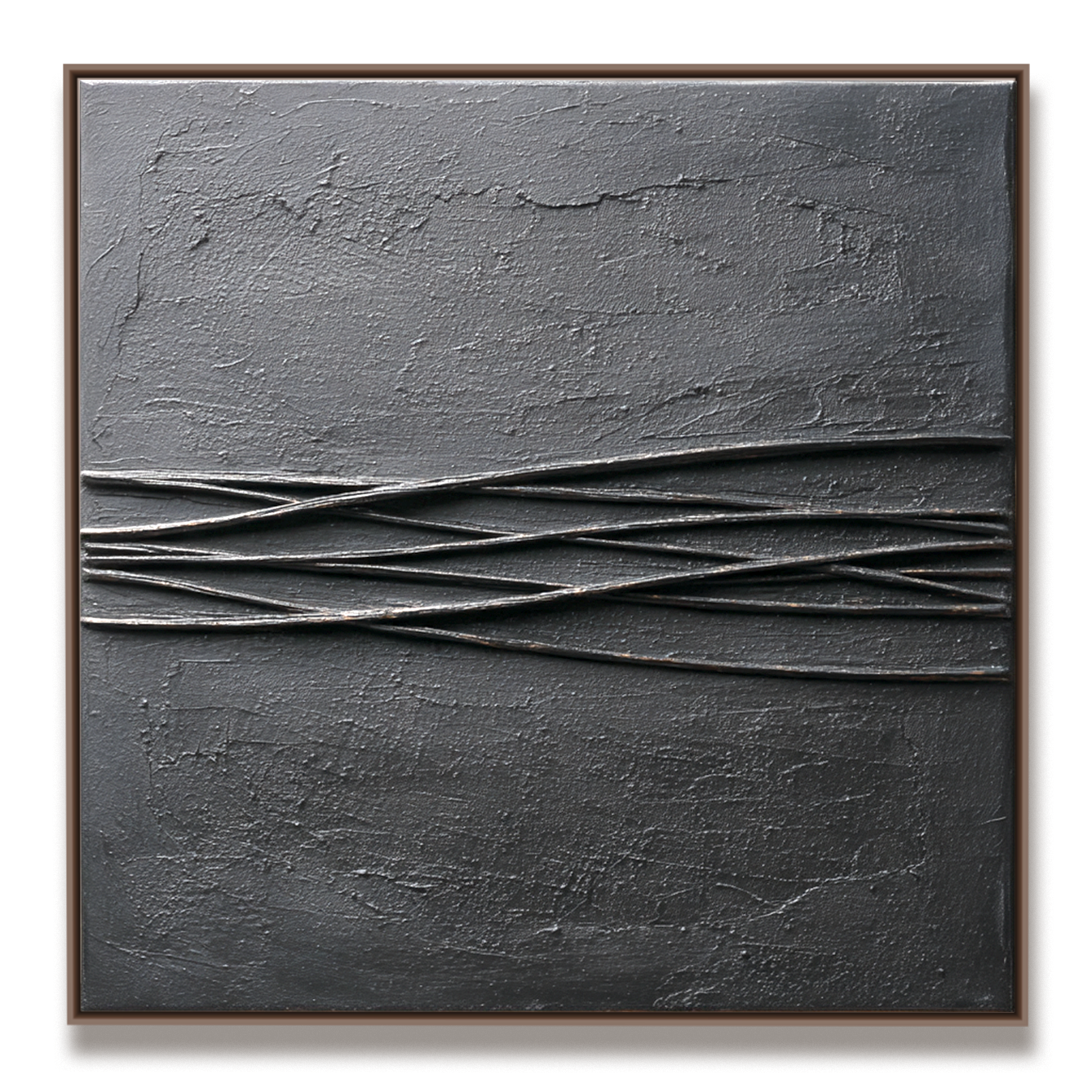 Abstract Black Textured Art - Wavy Lines
