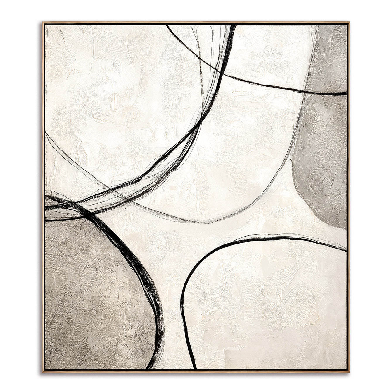 Abstract geometric lines in black and white with a textured minimalist design.