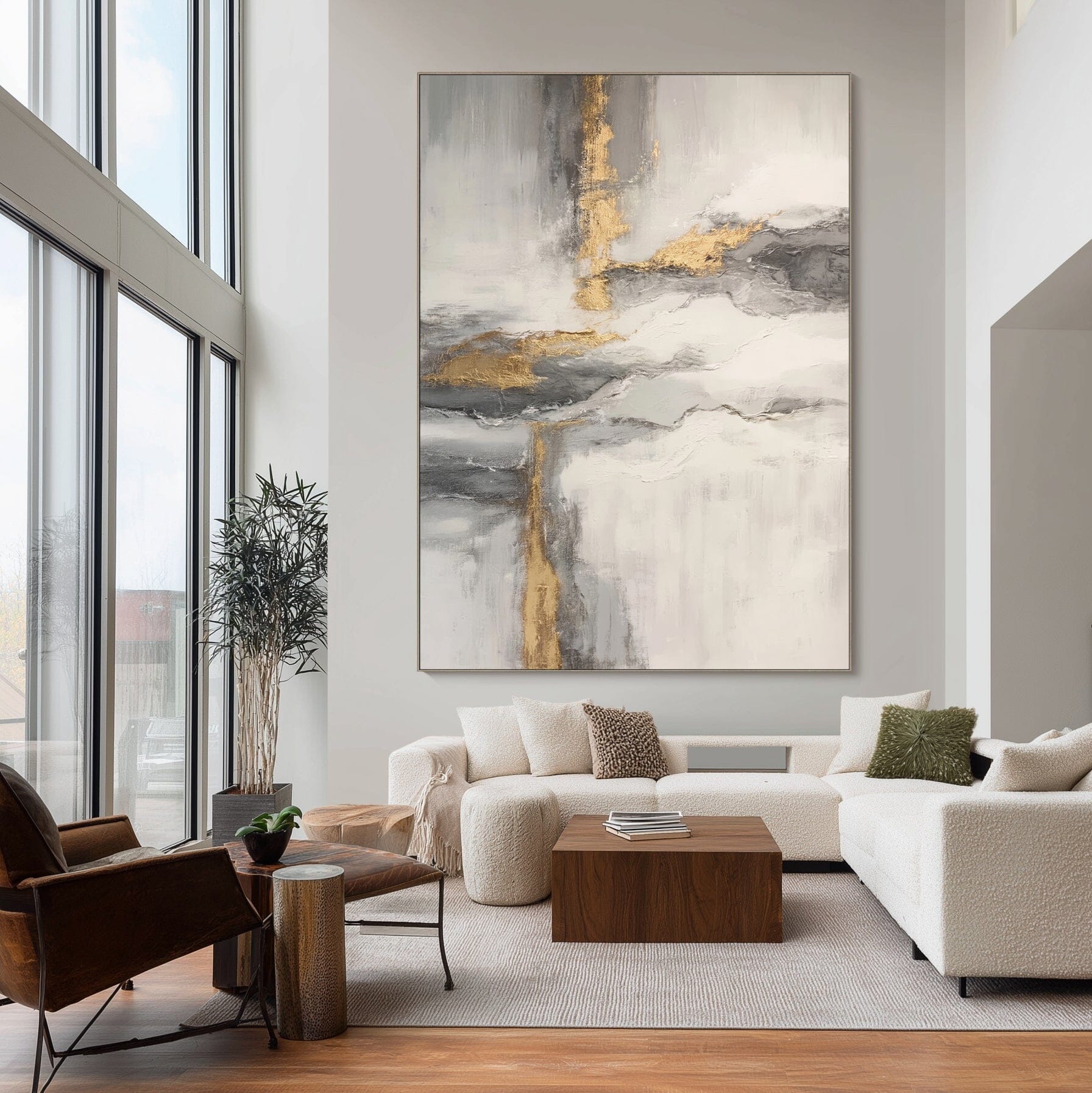 Hand-Painted Textured Abstract Oil Painting on Canvas