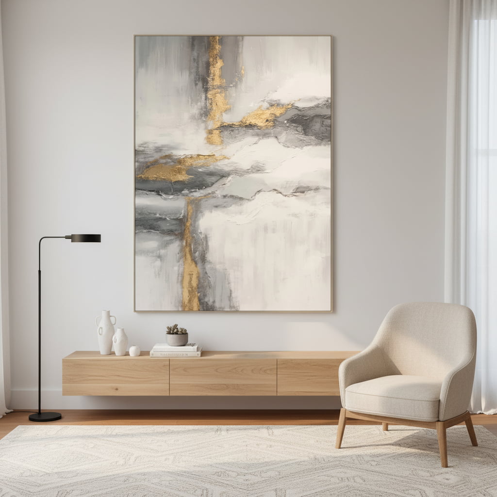 Hand-Painted Textured Abstract Oil Painting on Canvas