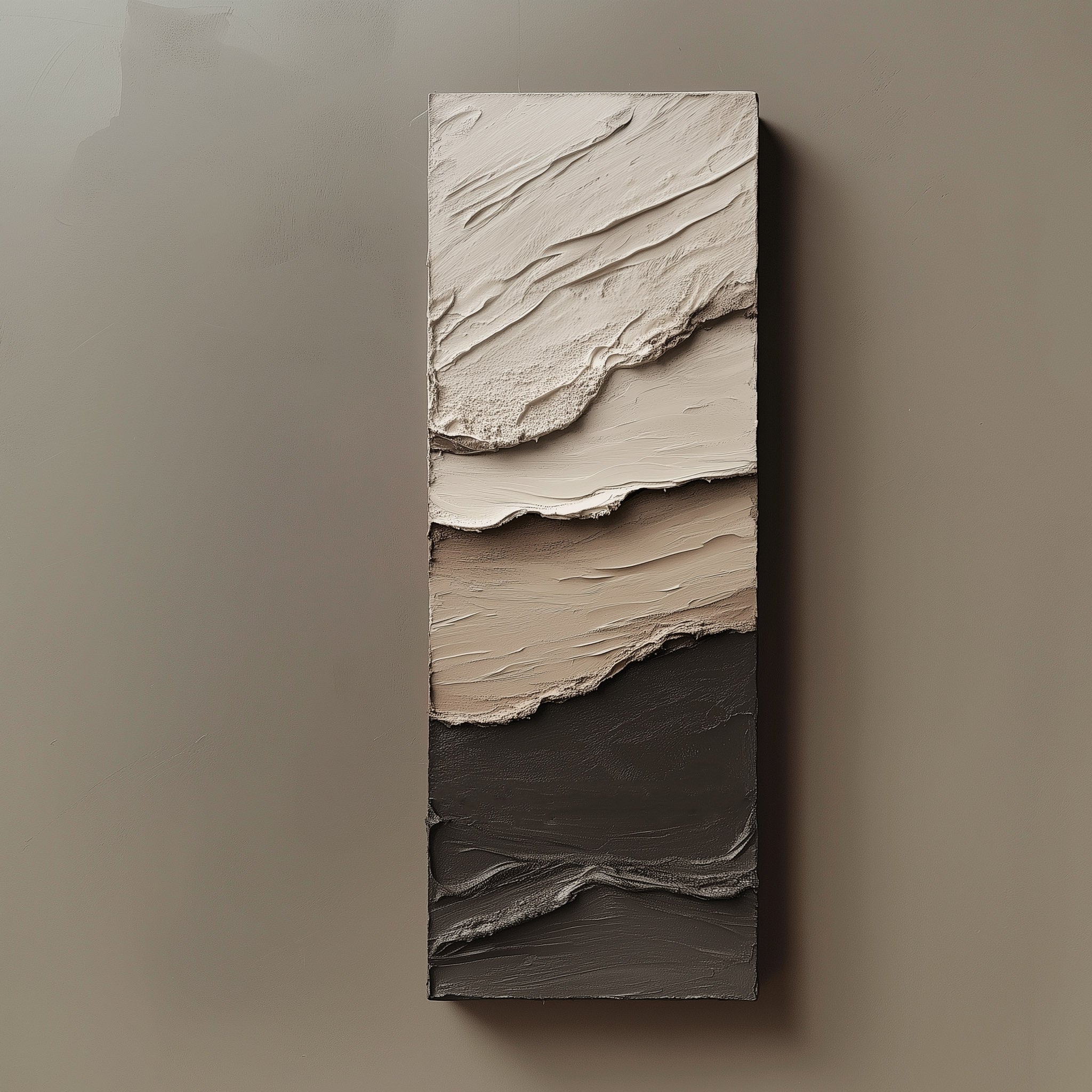 Minimalist textured abstract wall art in earthy neutral tones inspired by nature and Wabi-Sabi style.
