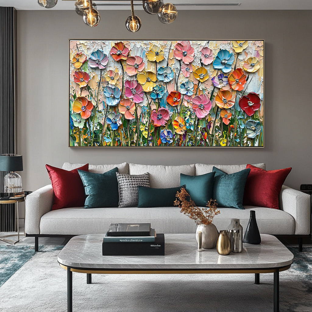 Garden Symphony — Colorful Textured Floral Wall Art