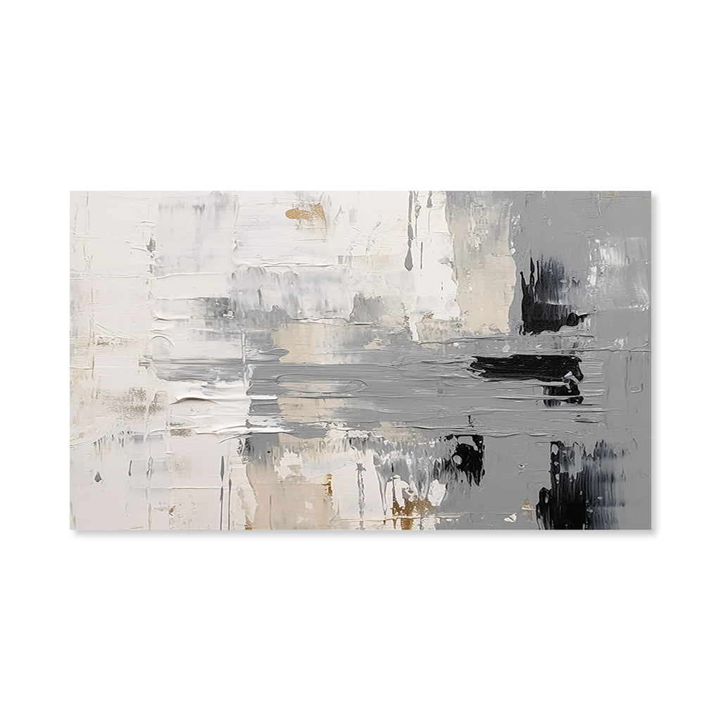 Horizon Stillness - Horizontal Textured Abstract Painting