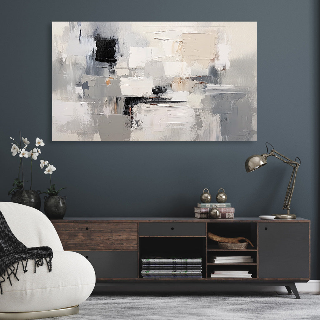 Soft Reflections - Modern Horizontal Textured Abstract Painting