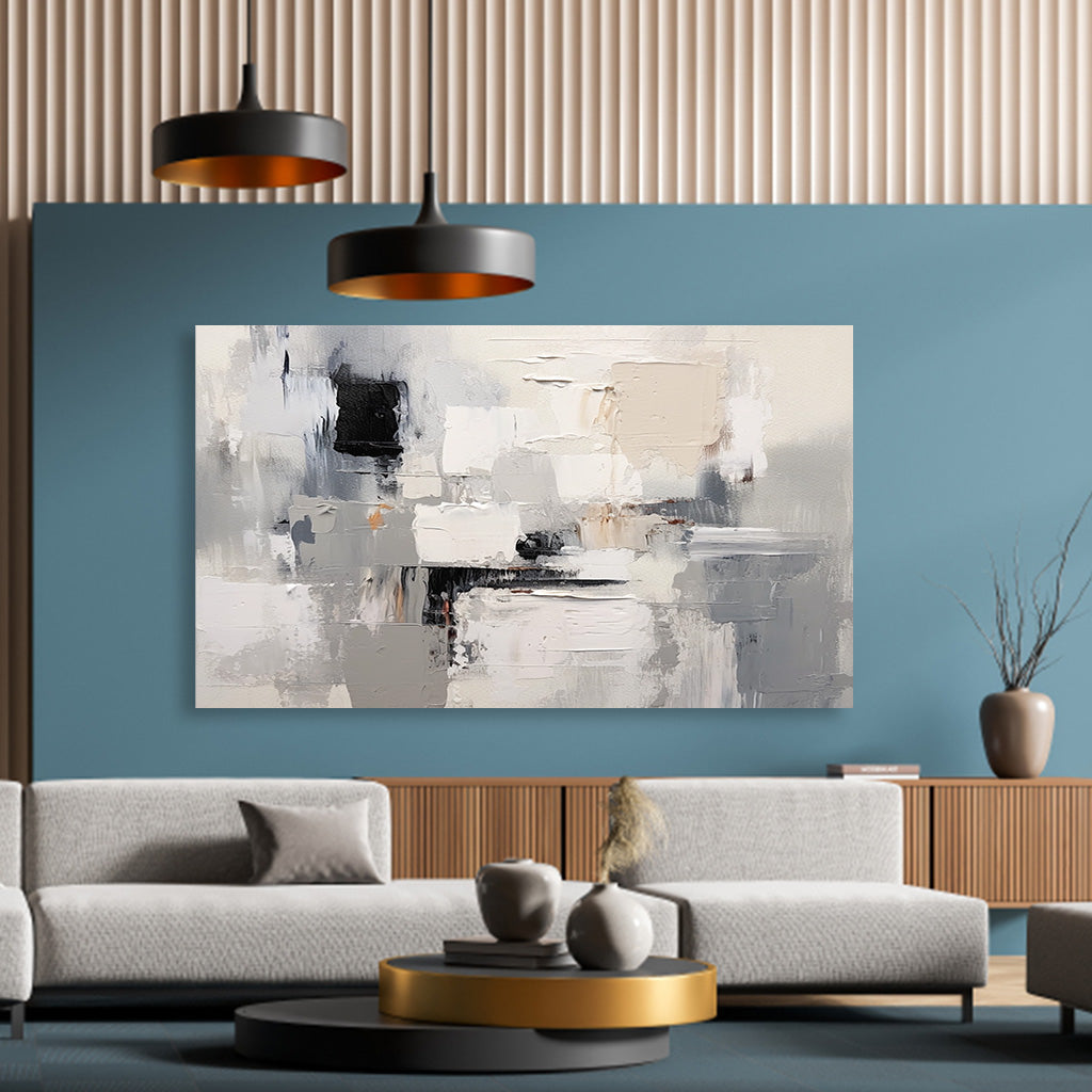 Soft Reflections - Modern Horizontal Textured Abstract Painting