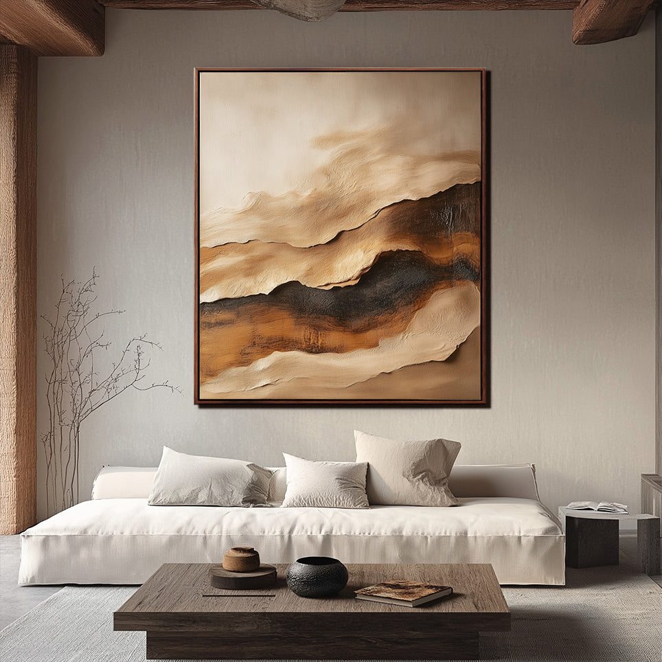 Desert Mist — Earthy Textured Minimalist Wall Art