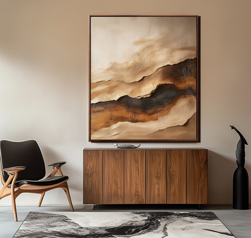 Desert Mist — Earthy Textured Minimalist Wall Art