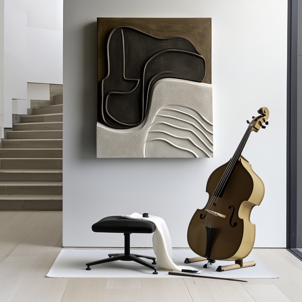 Abstract Textured Art – Organic Shapes with 3D Relief in Earthy Tones