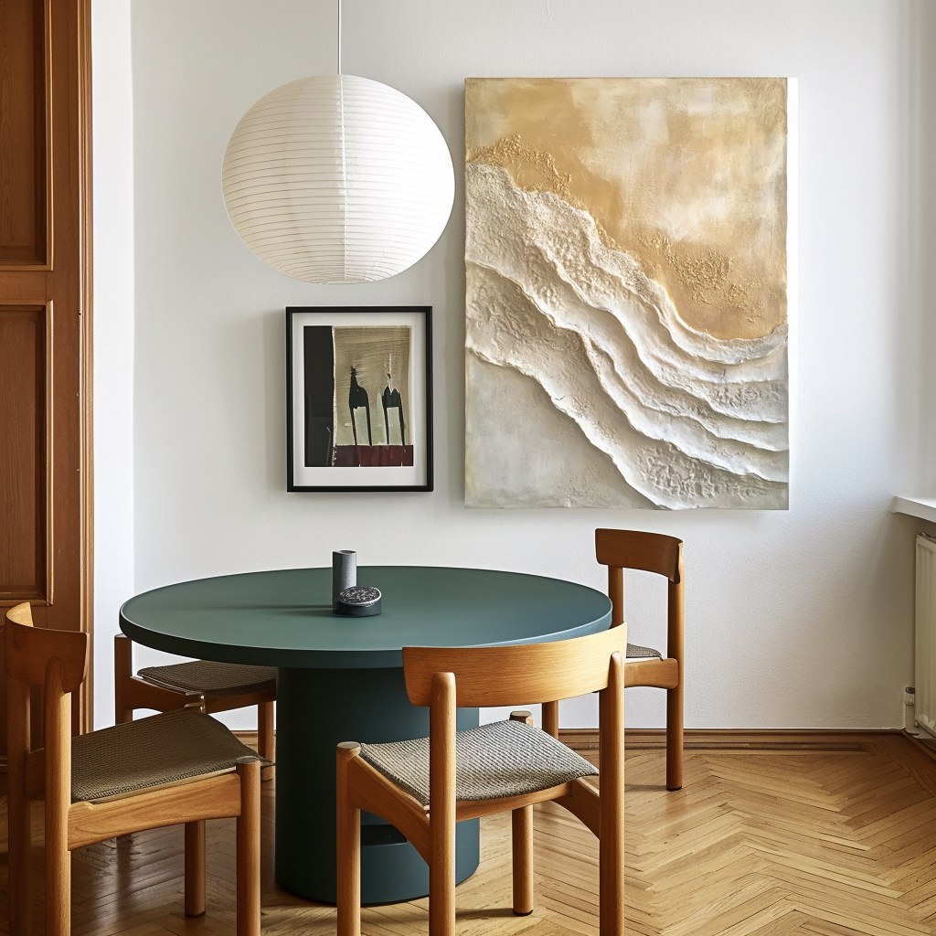 Minimalist gold and white textured abstract painting with layered 3D surface