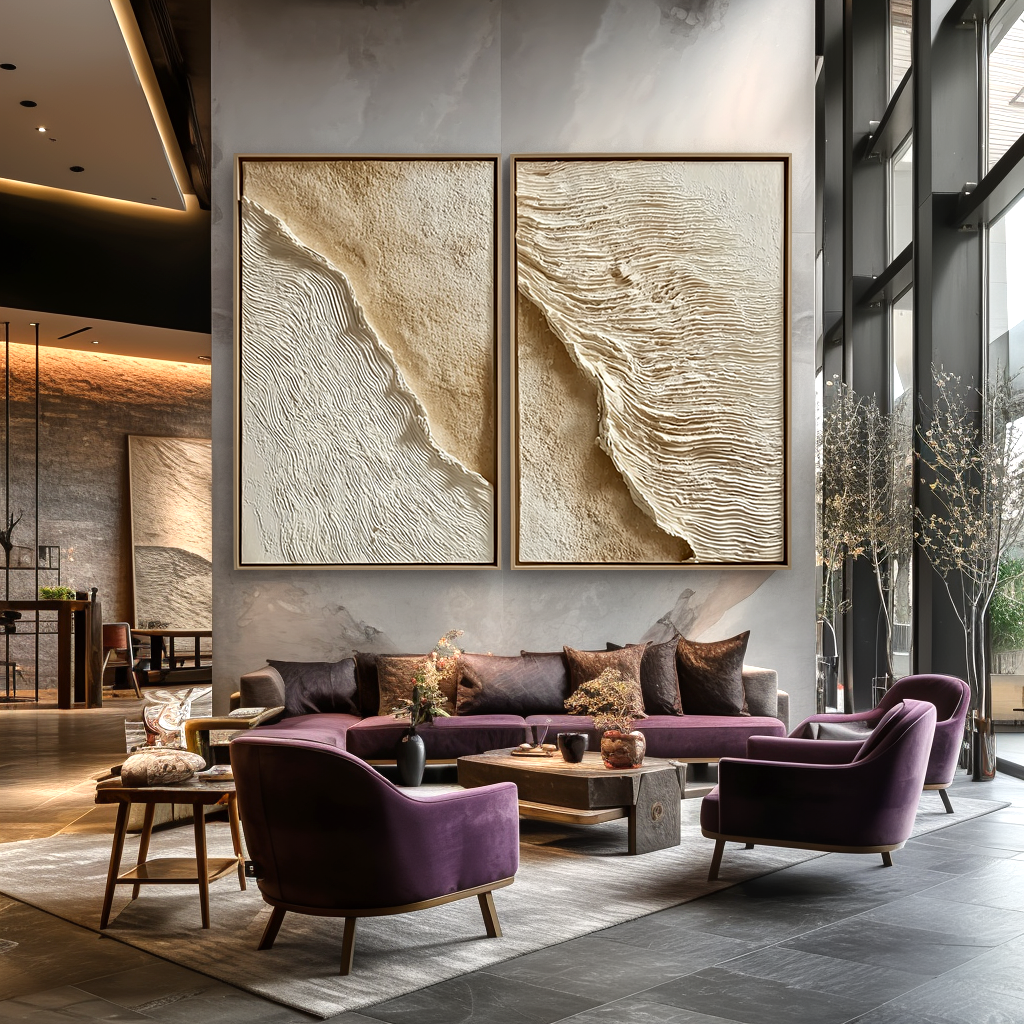 Sandy Whisper – 2-Piece Textured Coastal Wall Art Set