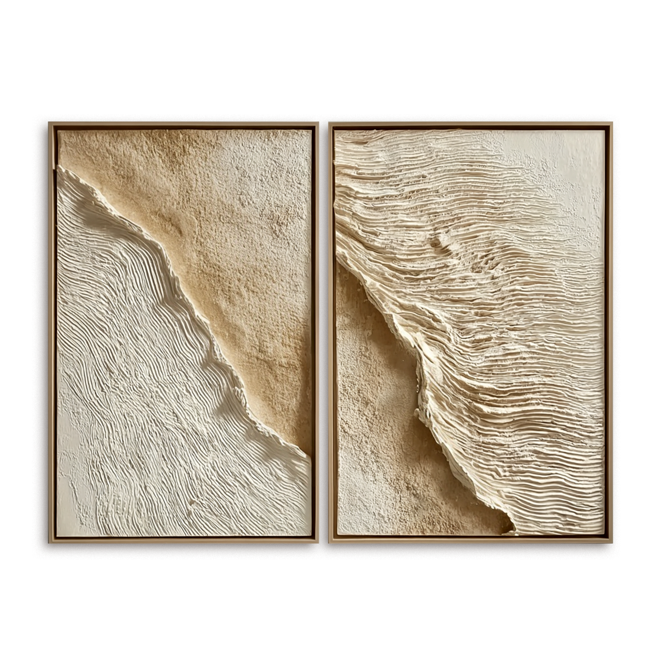 Sandy Whisper – 2-Piece Textured Coastal Wall Art Set