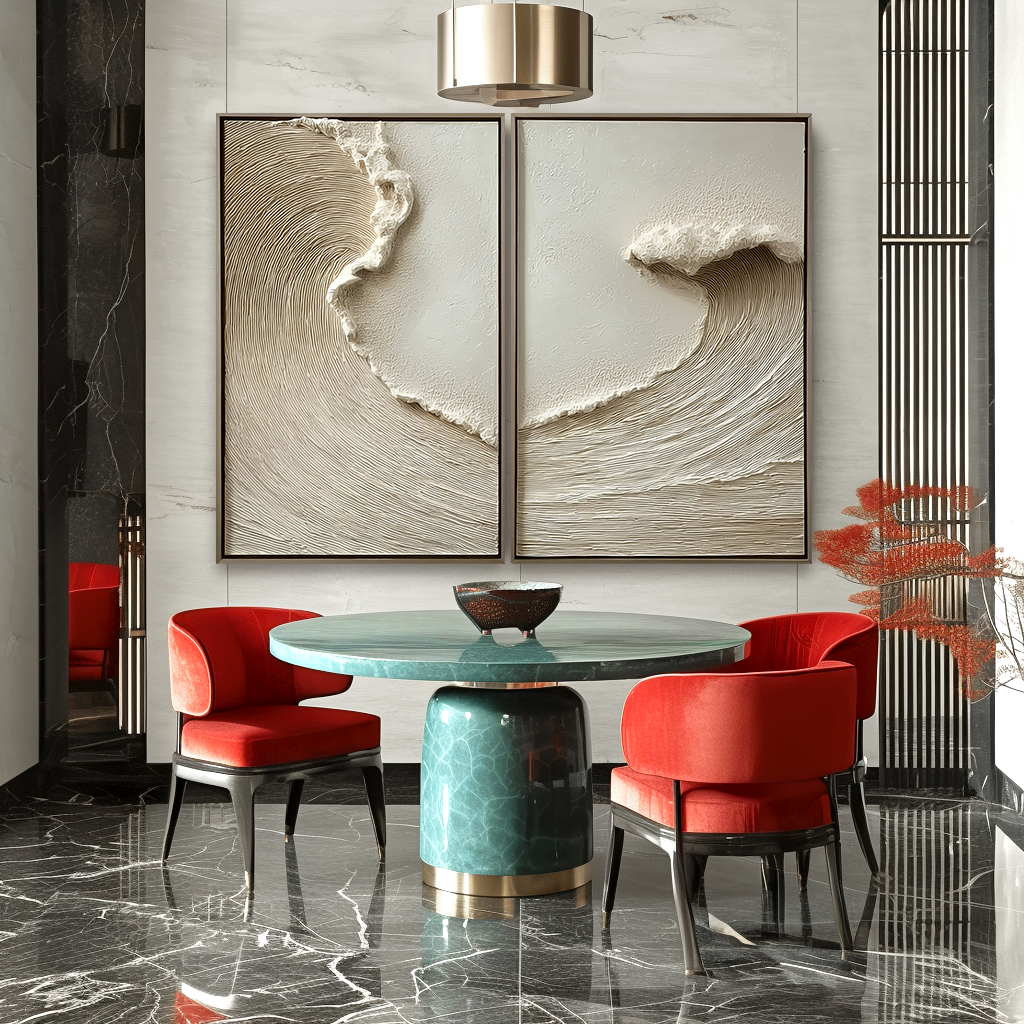 Beige textured ocean wave diptych wall art with minimal coastal design