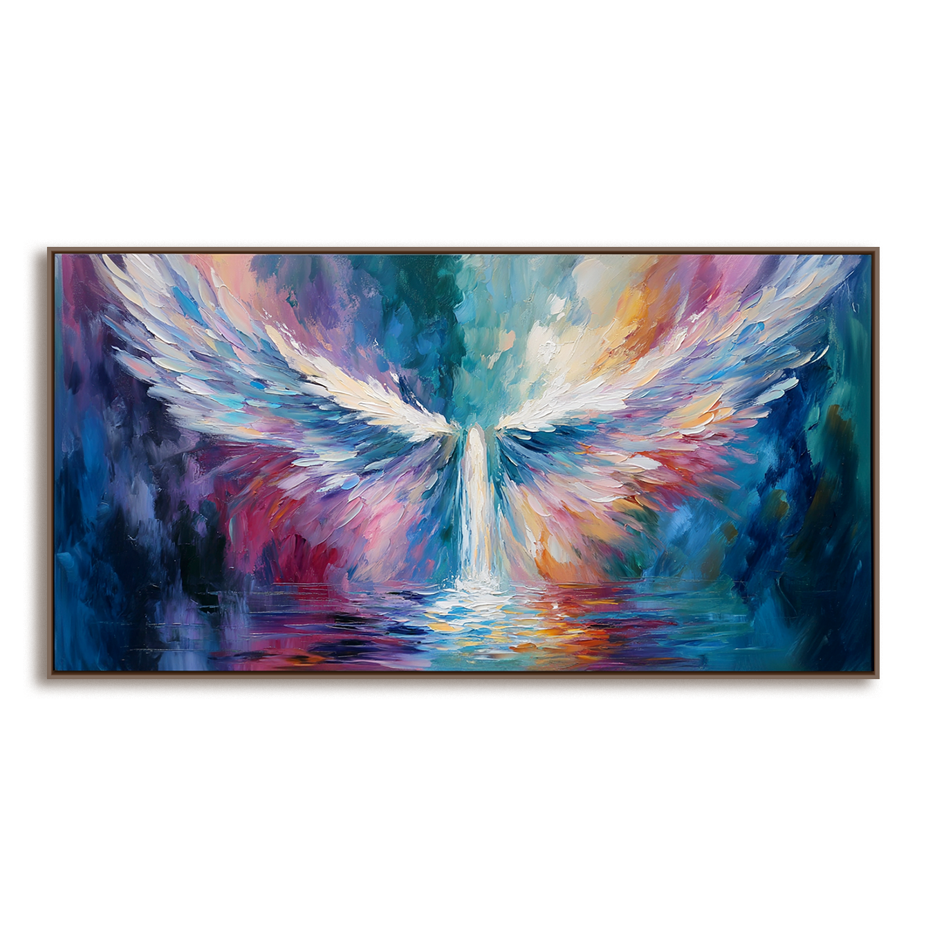 Colorful Angel Wings - Abstract Oil Painting of Light and Emotion