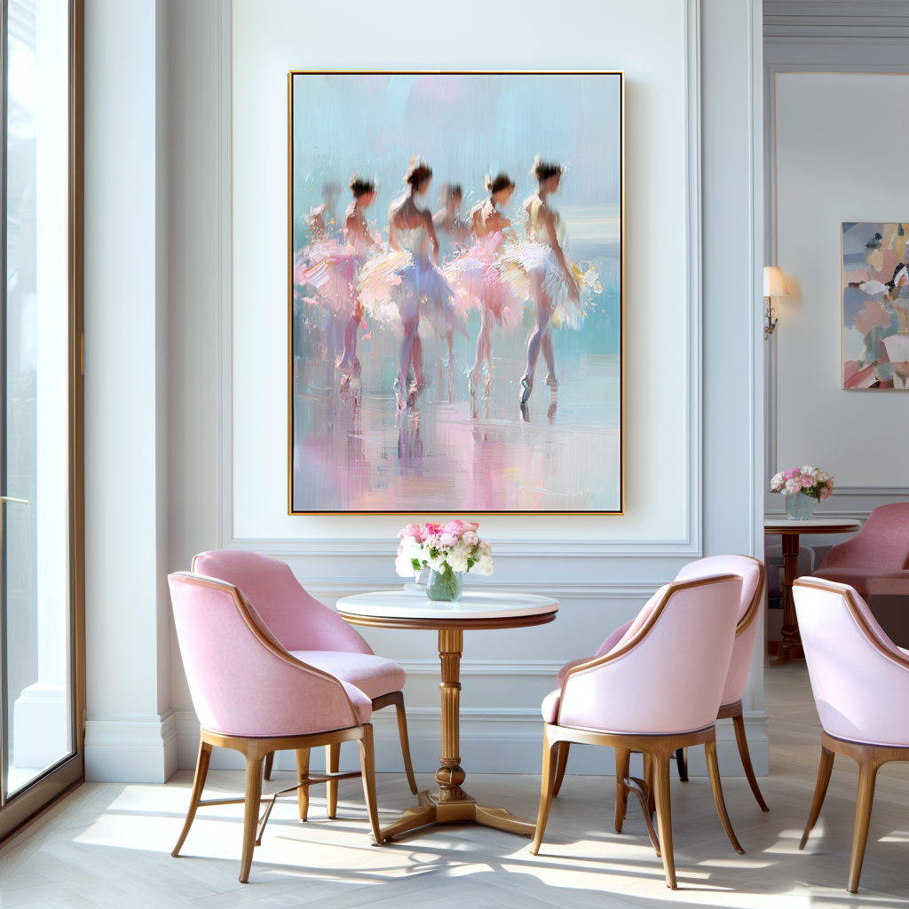 Graceful Ballet Dancers in Motion – Abstract Art with Soft Brushstrokes
