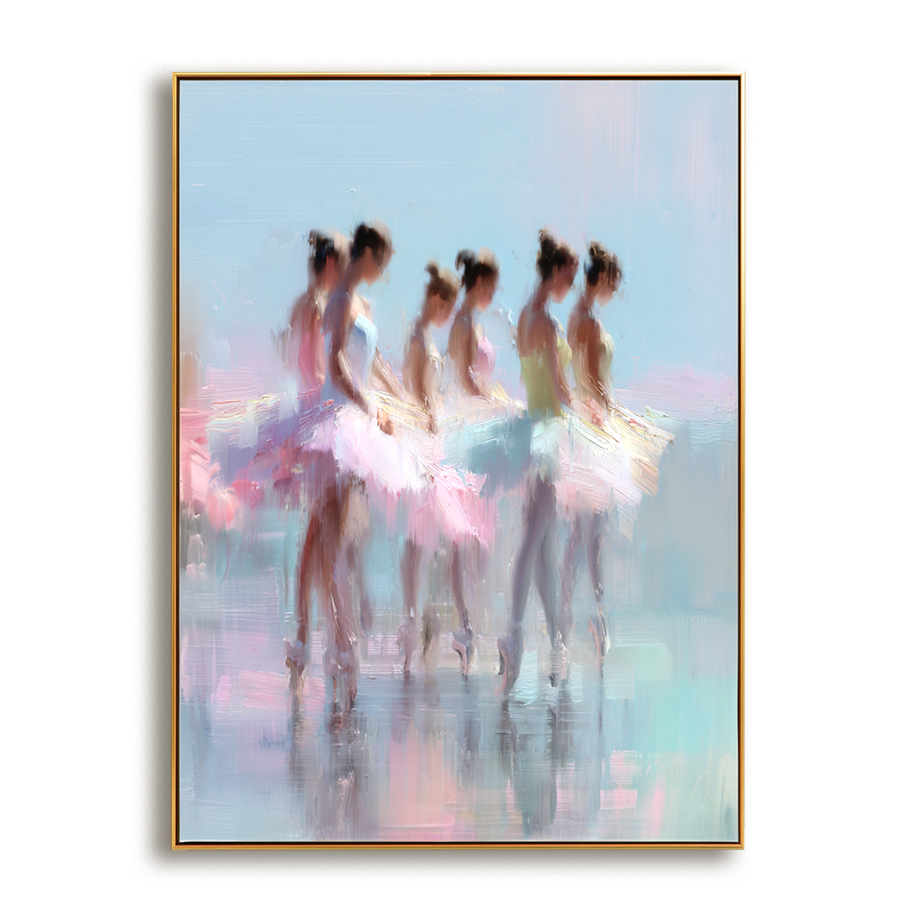 Ballet Dancers in Motion – Abstract Art with Soft and Dreamy Brushstrokes
