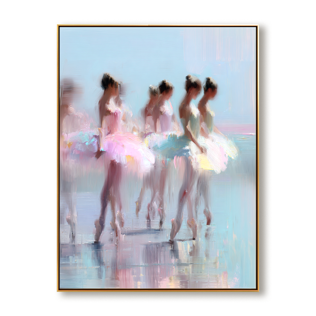 Elegant Ballet Dancers – Soft Abstract Art in Dreamy Pastels