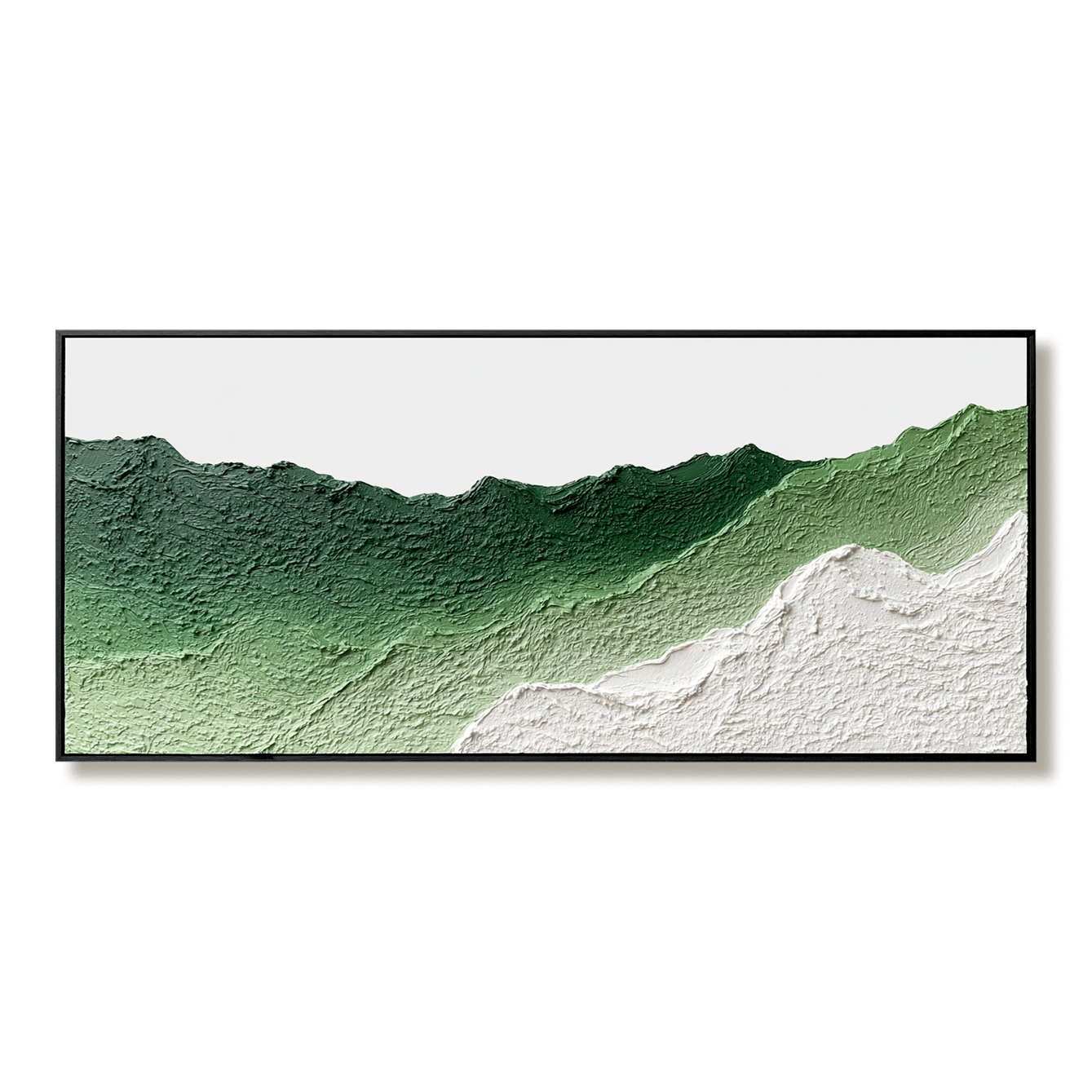 Abstract Green Landscape - Textured Oil Painting