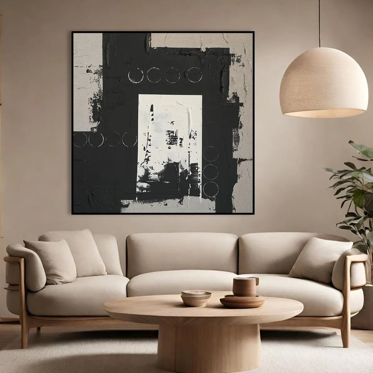 Abstract Black White Painting #AB195