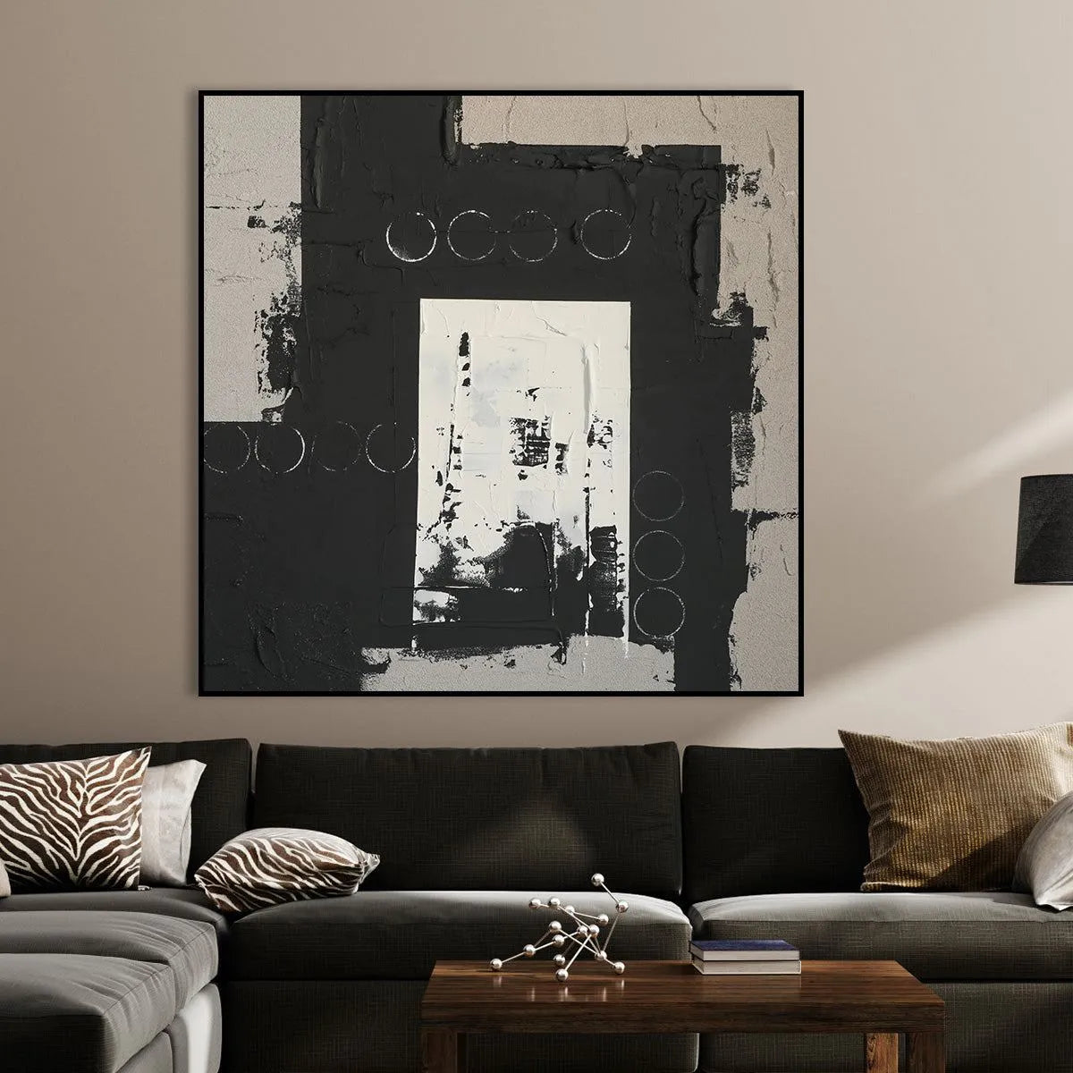 Abstract Black White Painting #AB195