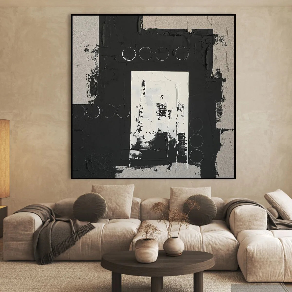 Abstract Black White Painting #AB195