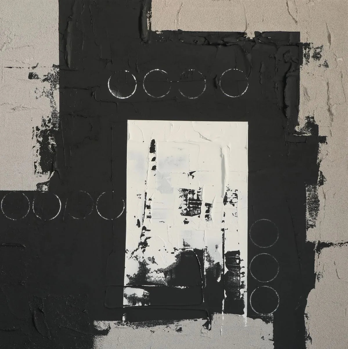 Abstract Black White Painting #AB195