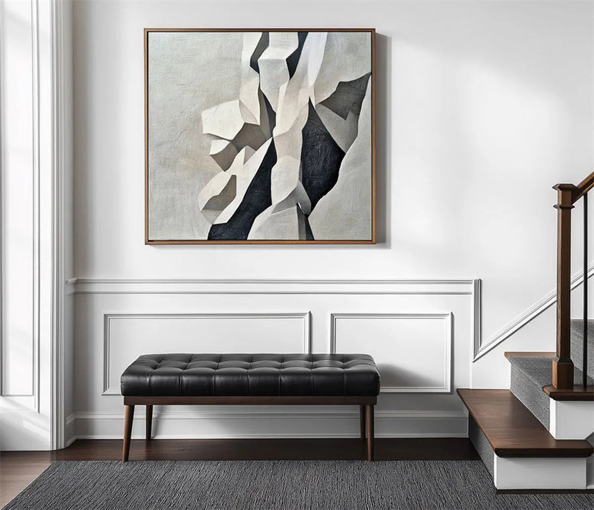Abstract Black White Painting #AB197