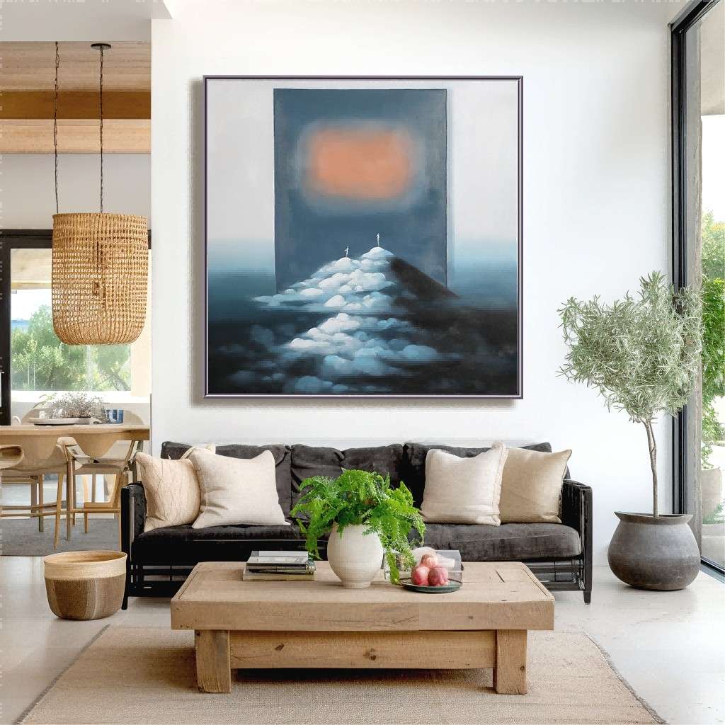 Large Hand-Painted Abstract Figurative Oil Painting #MLH0069