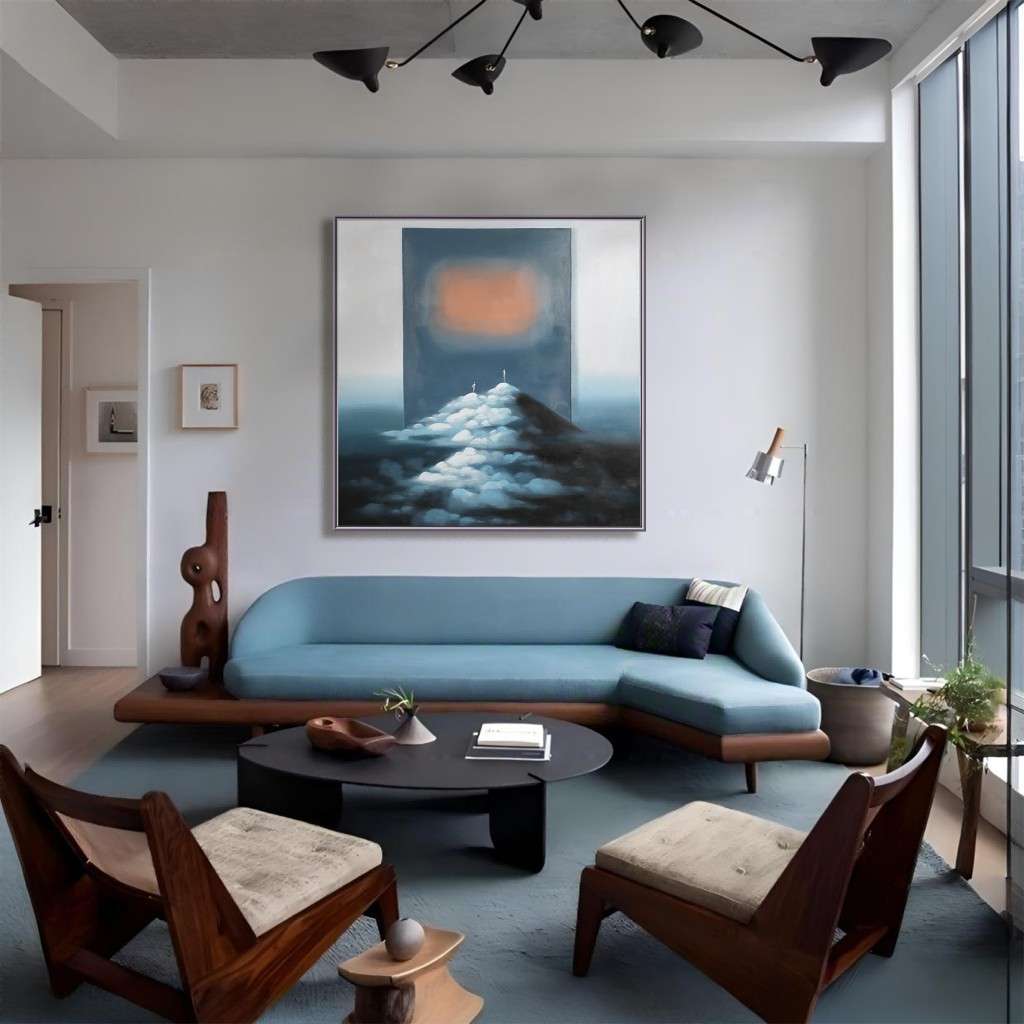 Large Hand-Painted Abstract Figurative Oil Painting #MLH0069