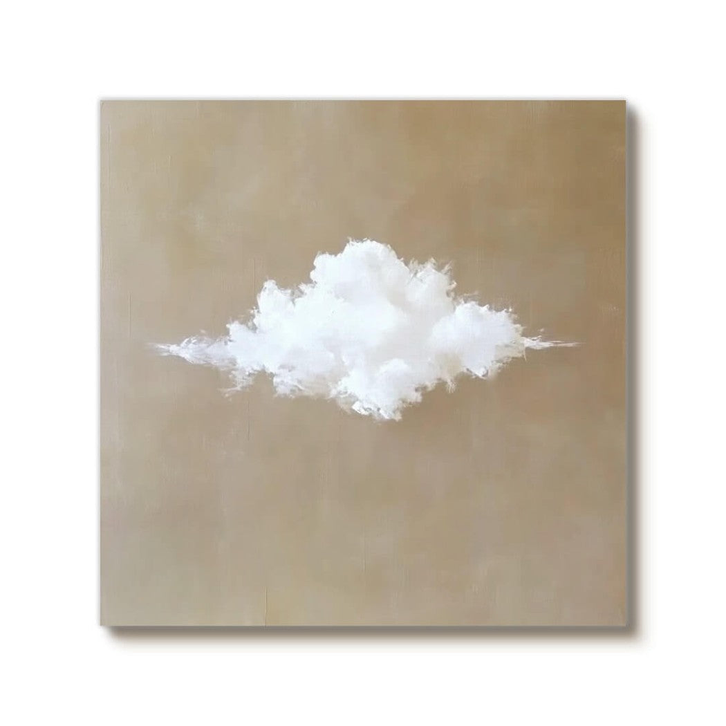 Abstract Cloud Oil Painting on Beige Background #MAC310