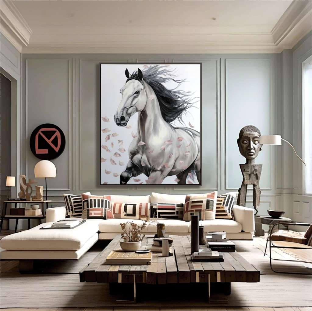 Original Abstract Horse Oil Painting #MOA0075