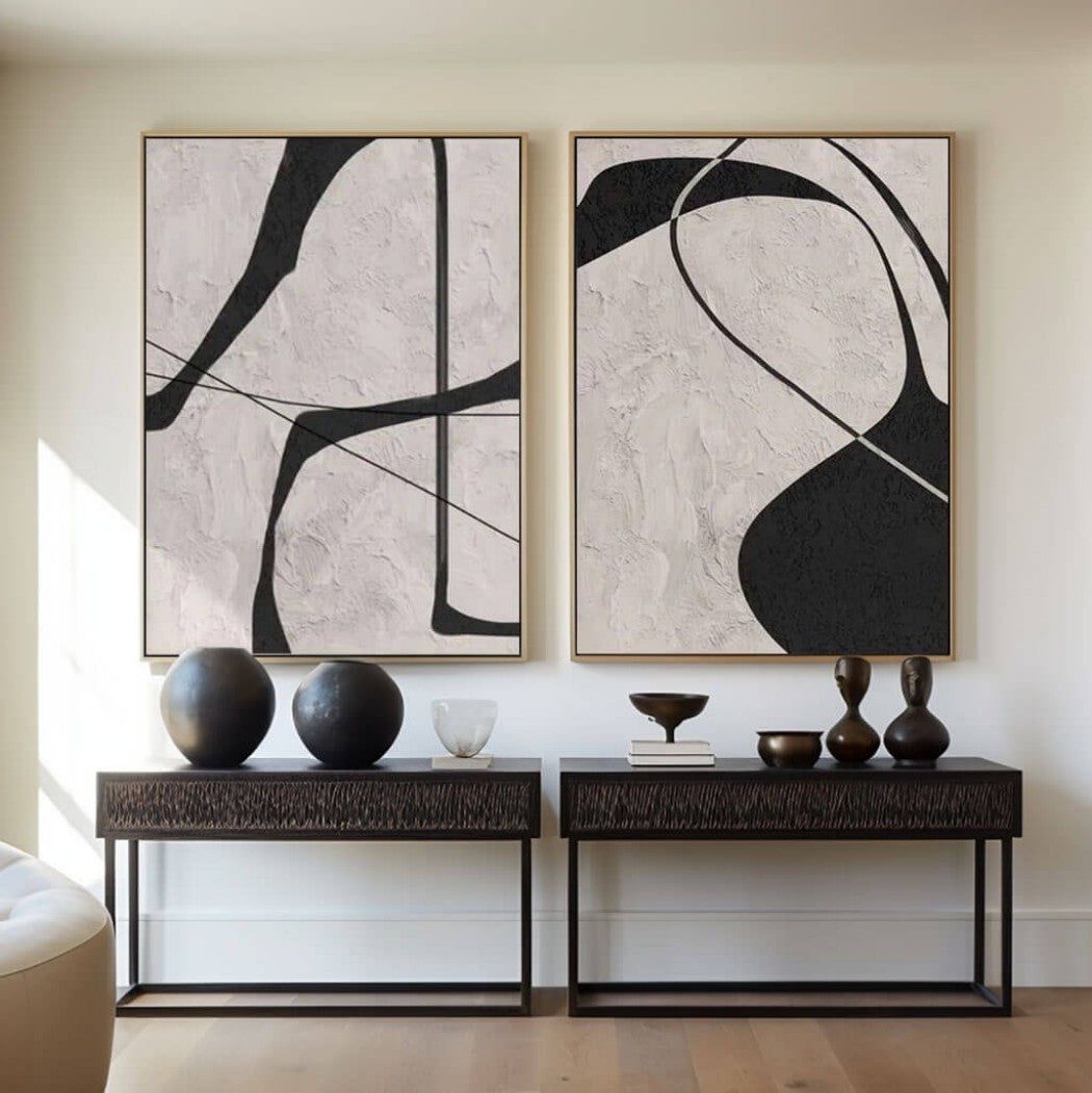 Abstract Minimalist Diptych Oil Painting Set #MAM141