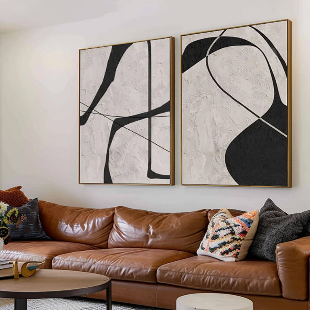 Abstract Minimalist Diptych Oil Painting Set #MAM141