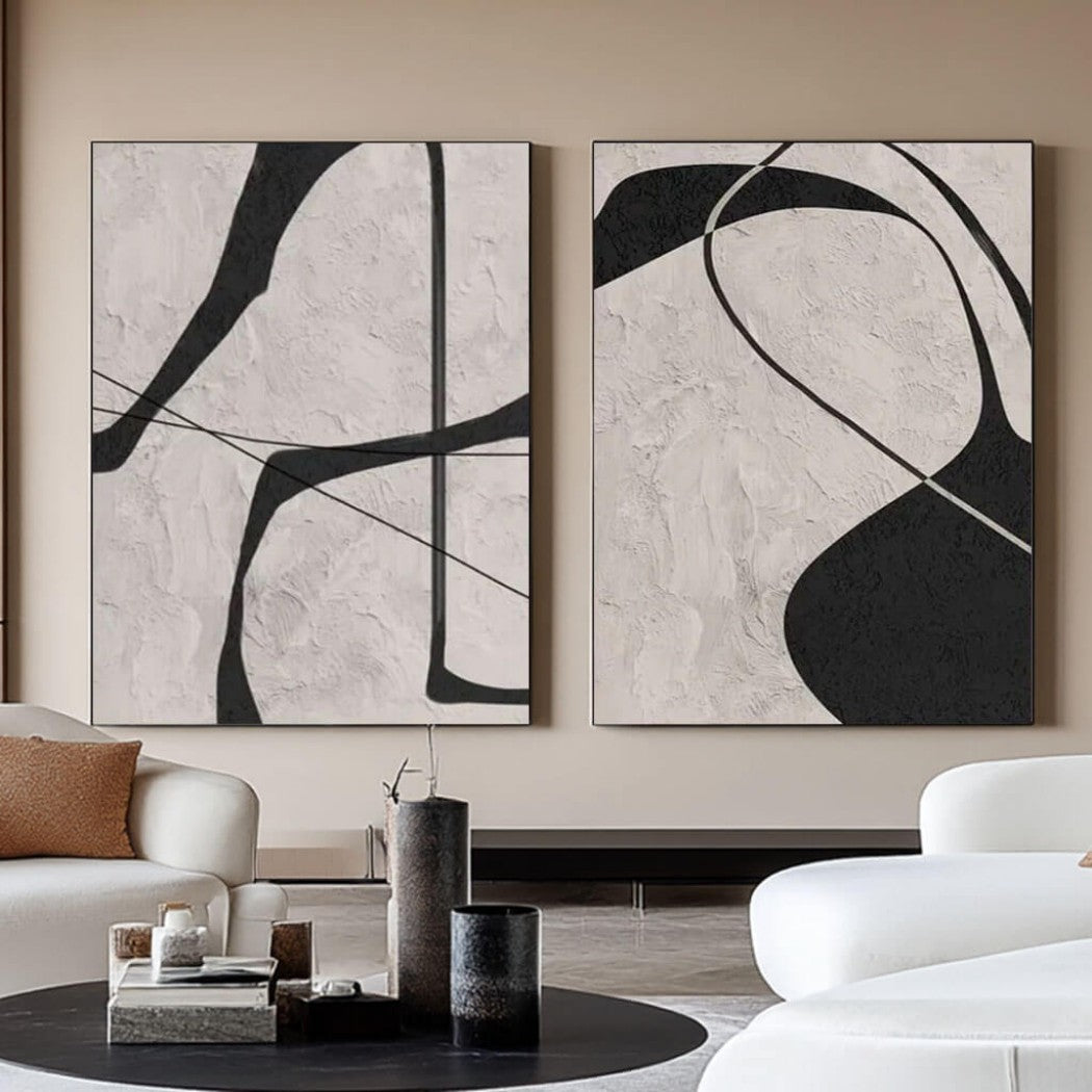 Abstract Minimalist Diptych Oil Painting Set #MAM141