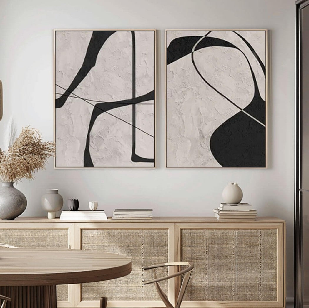 Abstract Minimalist Diptych Oil Painting Set #MAM141
