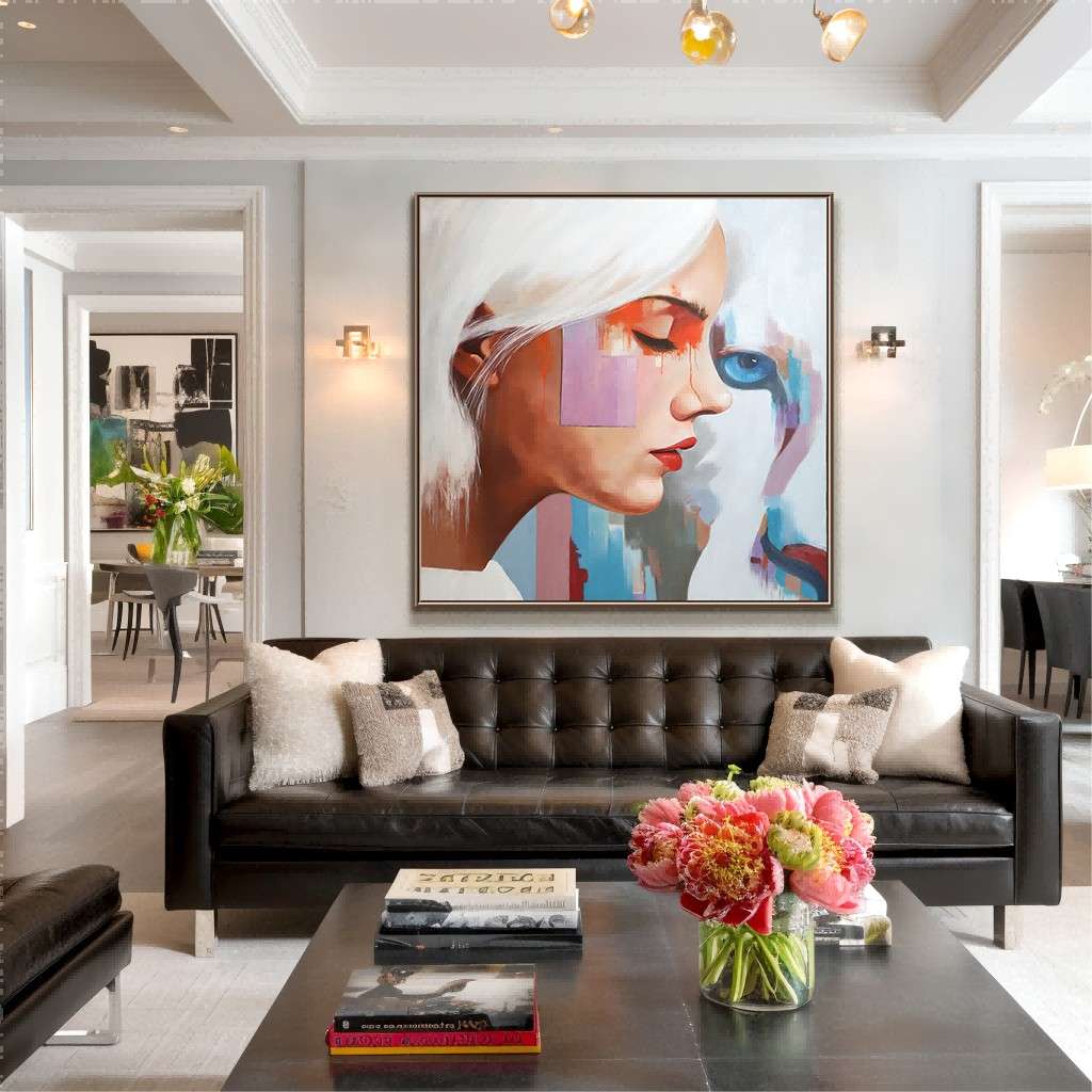 Large Original Abstract Portrait Oil Painting #MLO0068