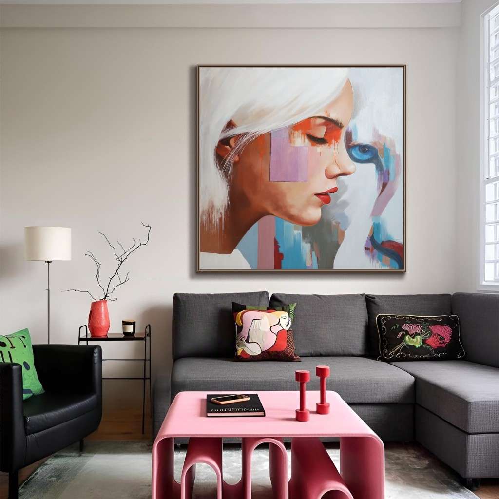 Large Original Abstract Portrait Oil Painting #MLO0068