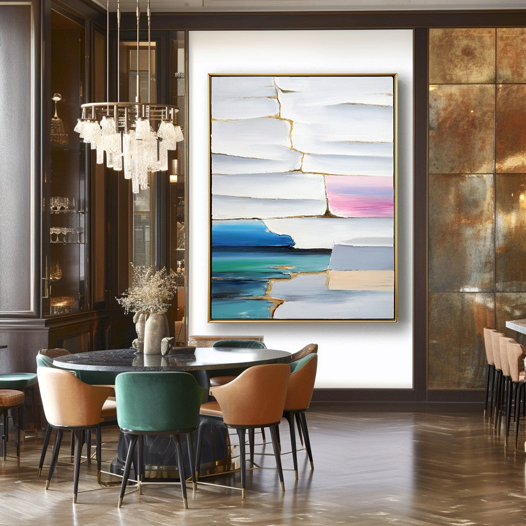 Vibrant Abstract Seascape Oil Painting #MVA0087