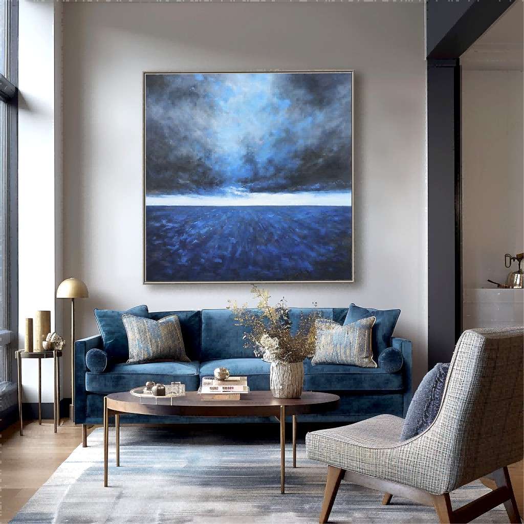Large Original Abstract Seascape Oil Painting #MLO0067