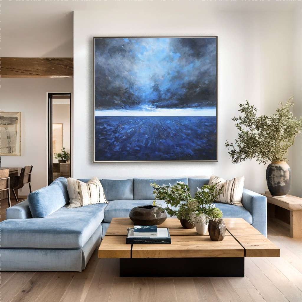 Large Original Abstract Seascape Oil Painting #MLO0067