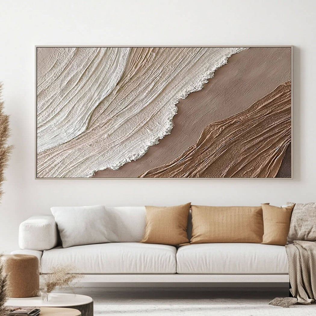 Abstract Textured Minimalist Seascape Oil Painting #MAT131