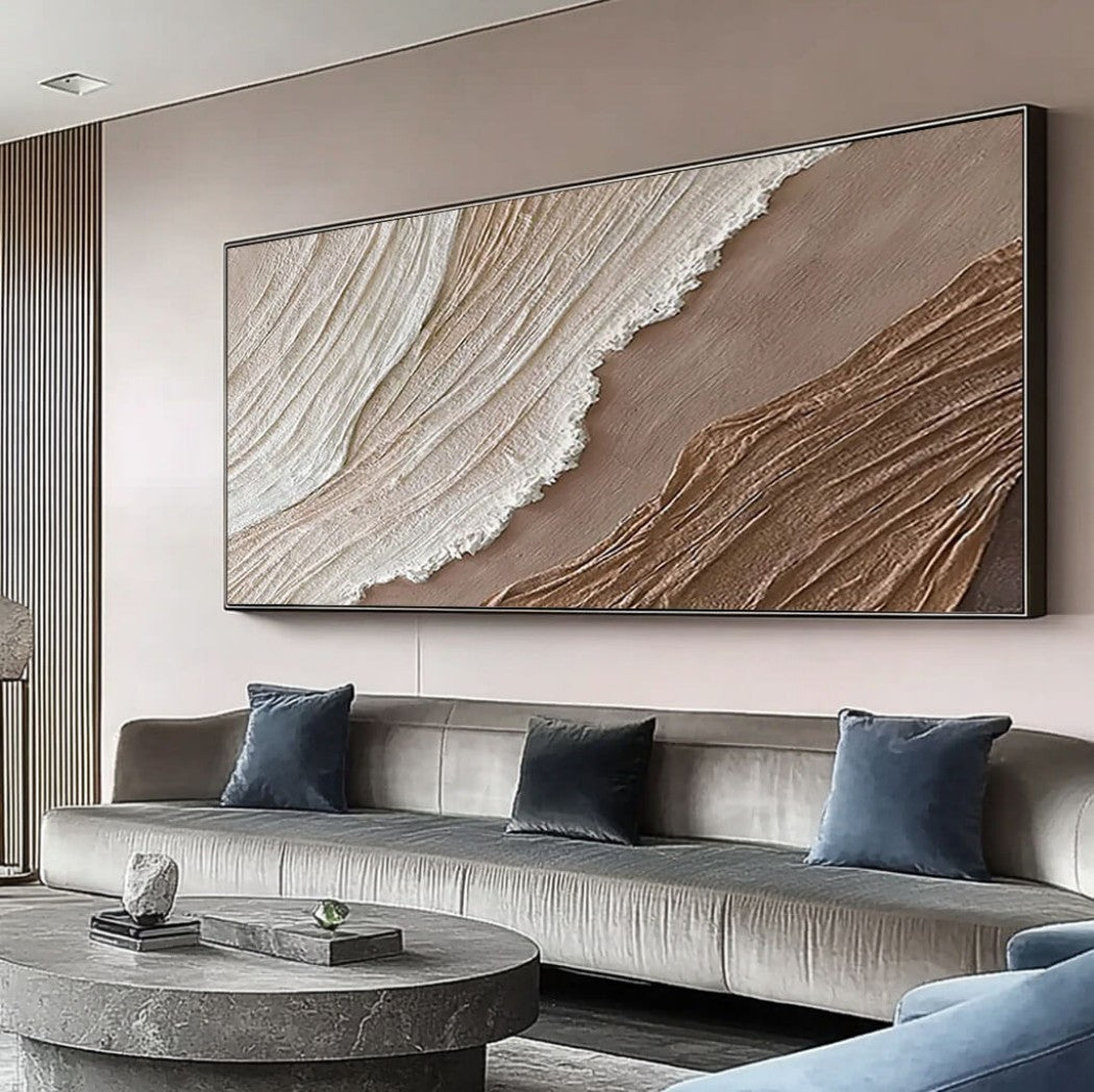 Abstract Textured Minimalist Seascape Oil Painting #MAT131