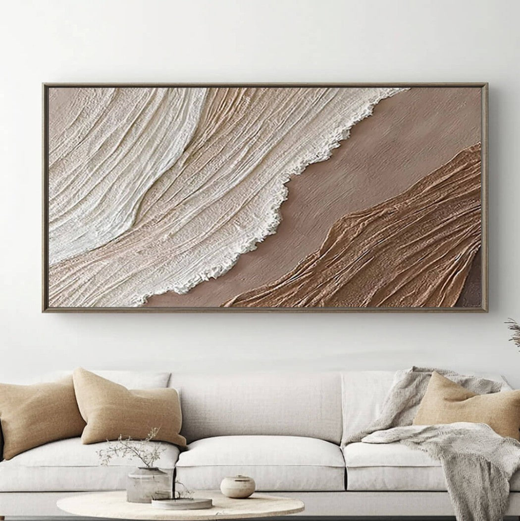Abstract Textured Minimalist Seascape Oil Painting #MAT131