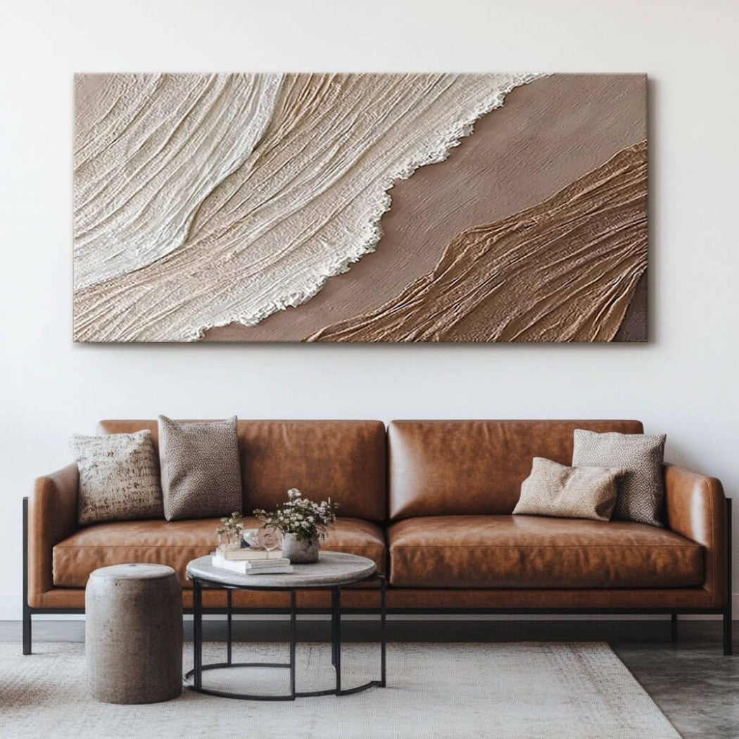 Abstract Textured Minimalist Seascape Oil Painting #MAT131