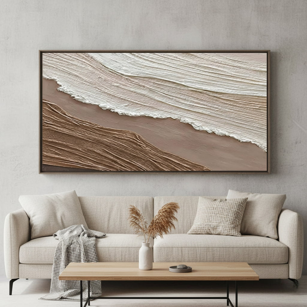 Abstract Textured Minimalist Seascape Oil Painting #MAT631