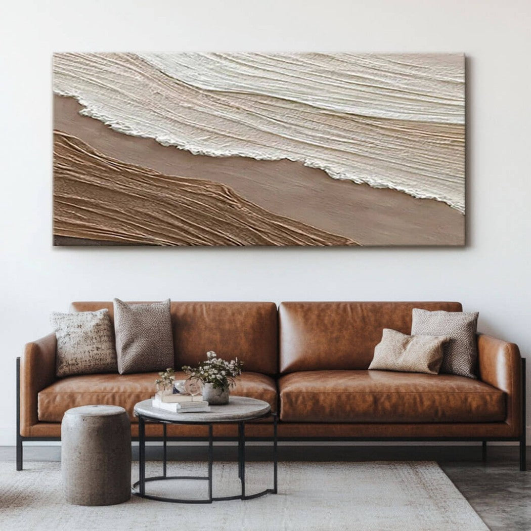 Abstract Textured Minimalist Seascape Oil Painting #MAT631