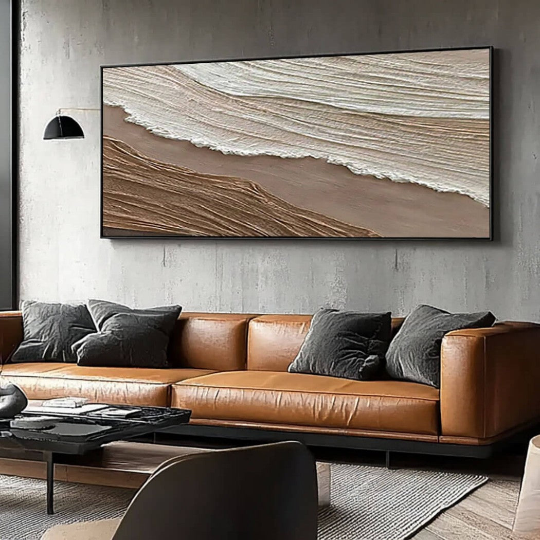 Abstract Textured Minimalist Seascape Oil Painting #MAT631