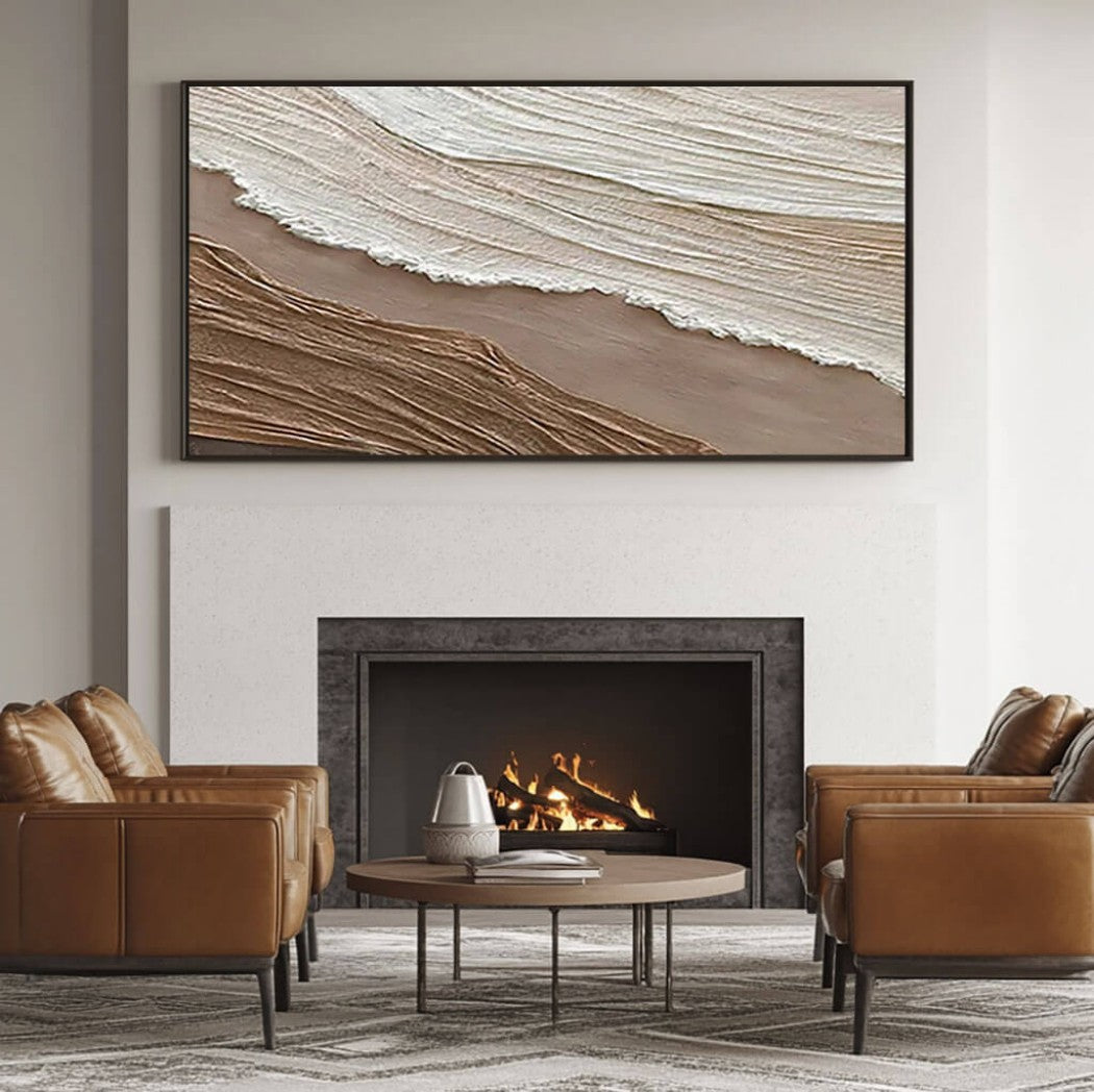 Abstract Textured Minimalist Seascape Oil Painting #MAT631