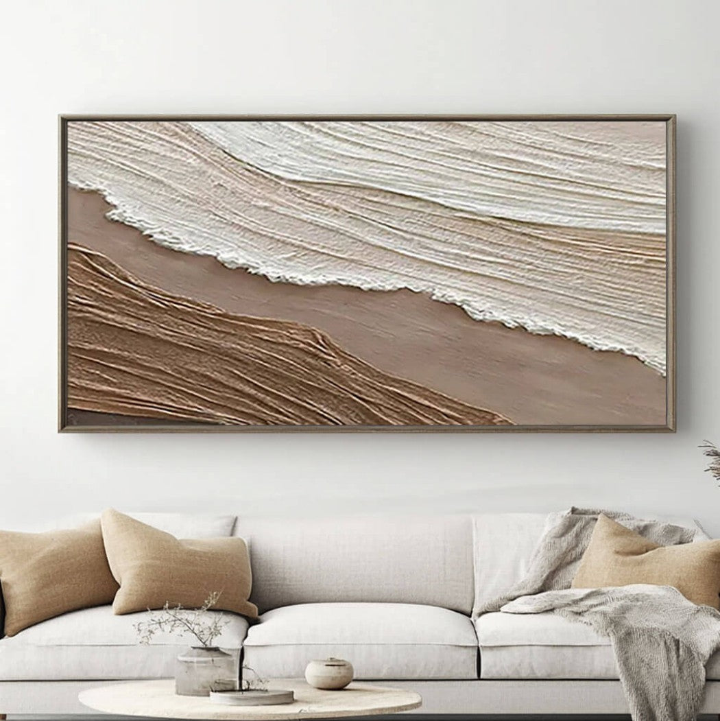 Abstract Textured Minimalist Seascape Oil Painting #MAT631