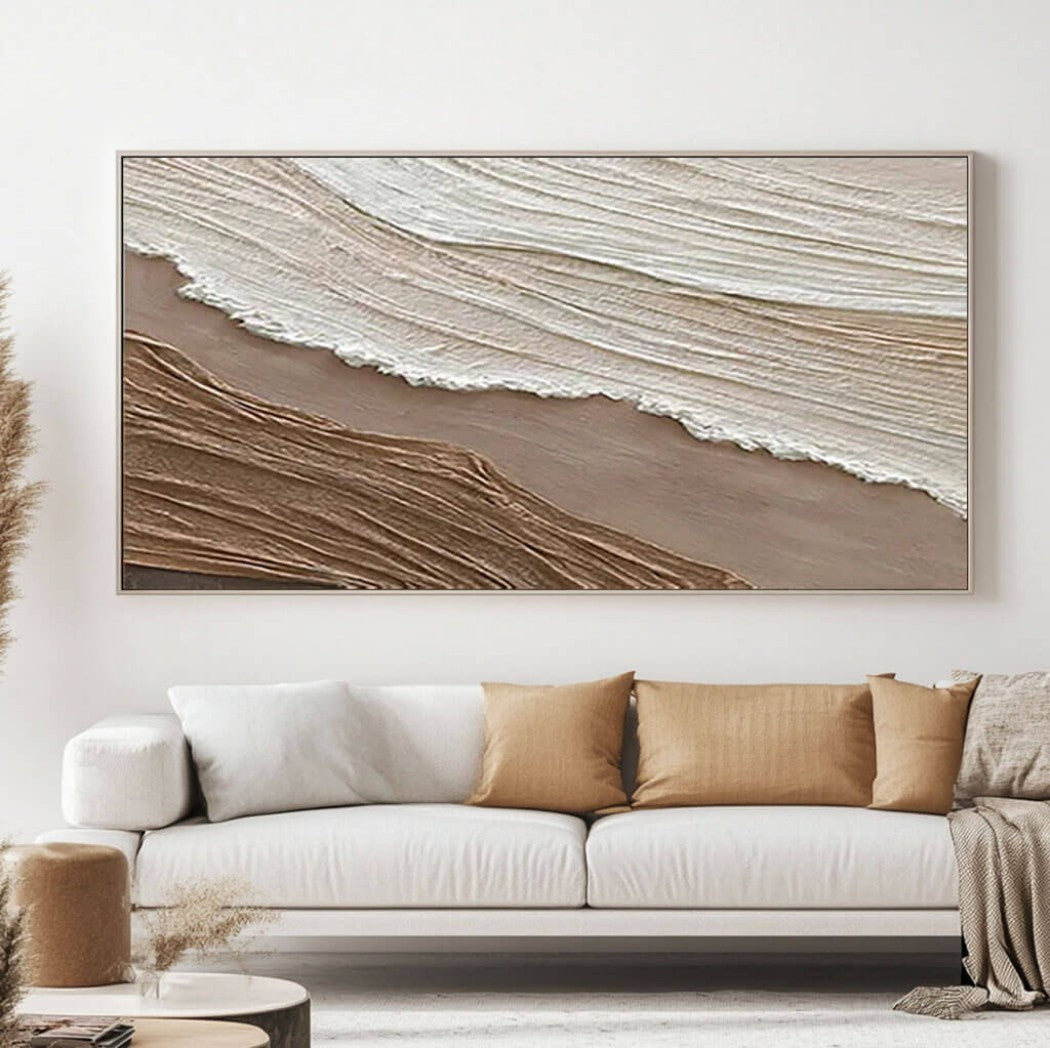 Abstract Textured Minimalist Seascape Oil Painting #MAT631